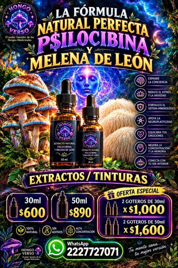 Melena de leon + Psi 30ml 2Extractos/tinturas/goteros - Imagen 2